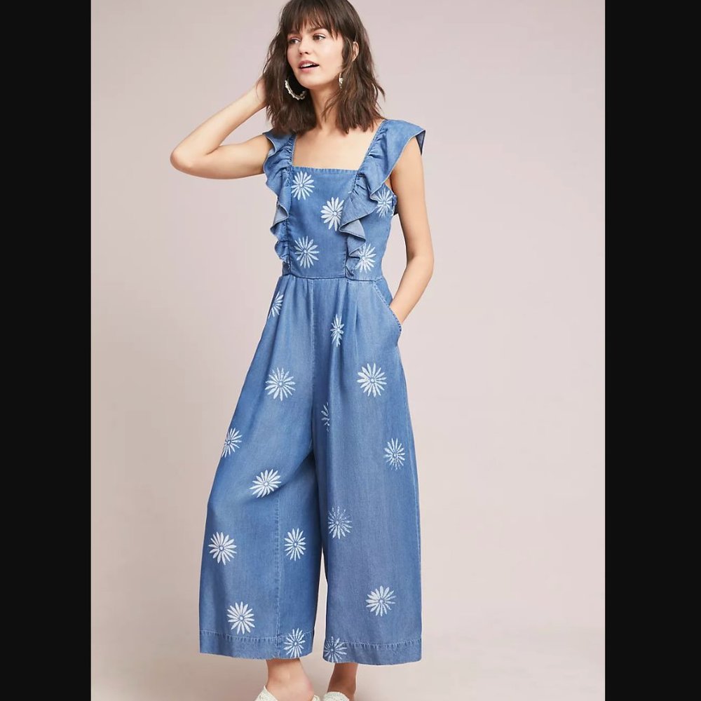 Anthropologie - Splendid x Margherita Dolce Jumpsuit - Wide Leg Denim Jumper
